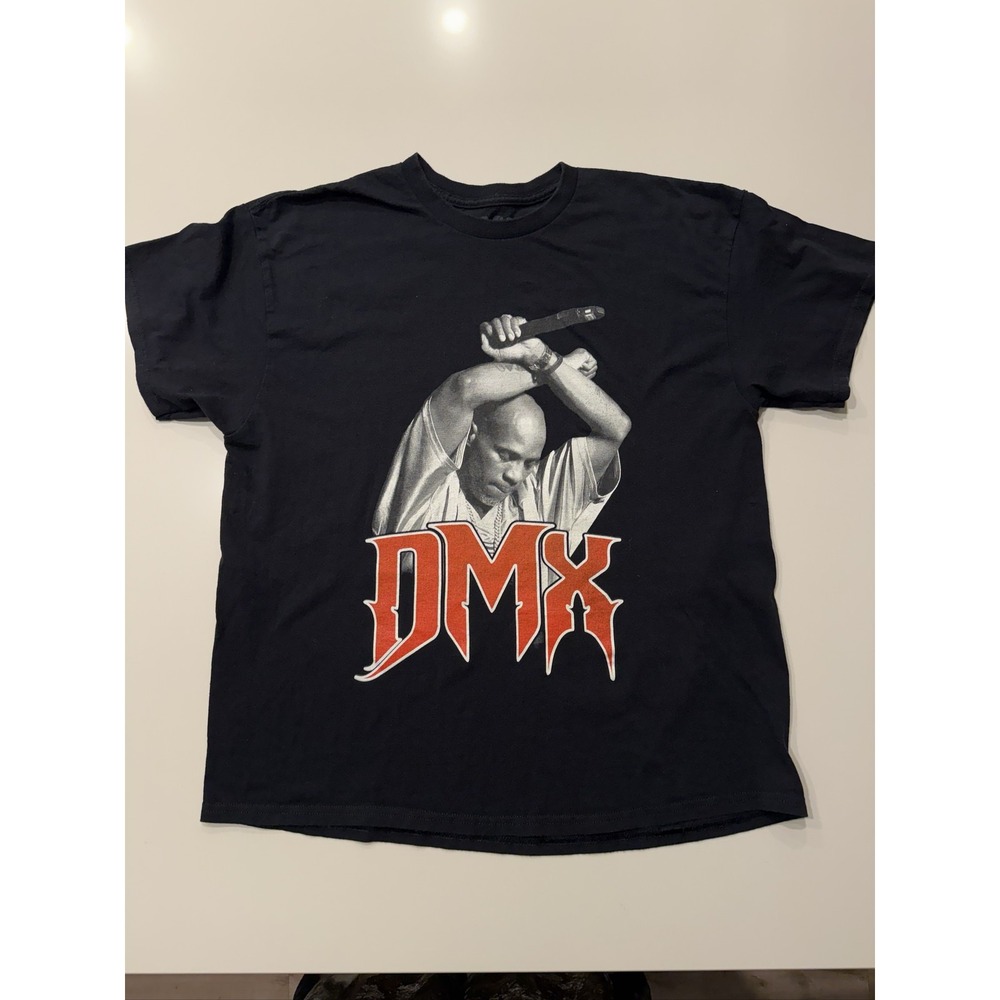 DMX T-Shirt Mens XL Black Graphic Print Short Sleeve Crew Neck Hip Hop Tee